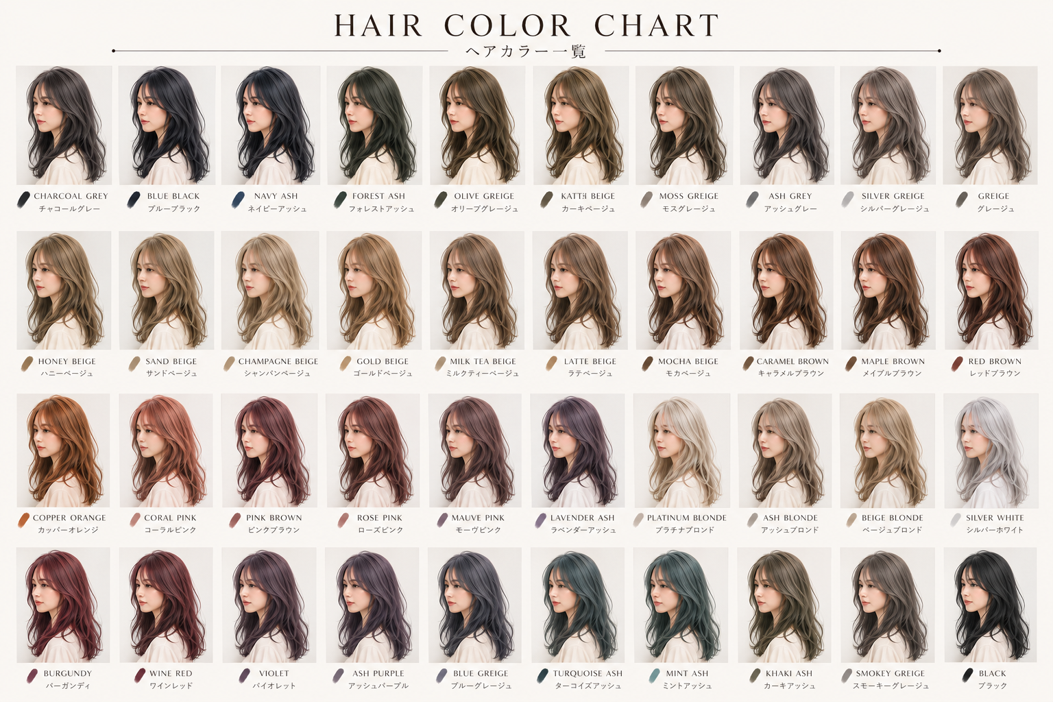 ヘアカラーチャート